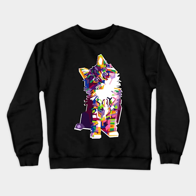 Cat Standing Crewneck Sweatshirt by Vector Baturaja